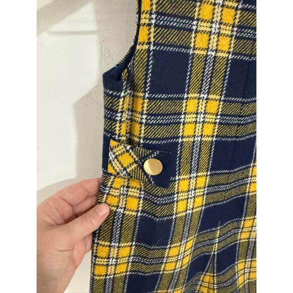 VTG Florence Eiseman Navy/Gold Boys Plaid Wool Romper 4 - Picture 6 of 6
